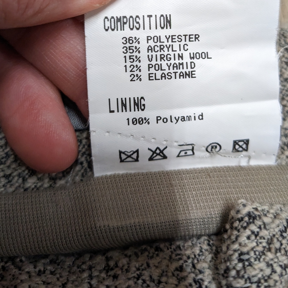 Vintage Mari Philippe Paris Beige Gray Virgin Wool Maxi Skirt - Picture 12 of 13